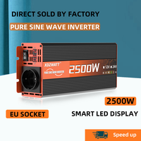 Pure Sine Wave Inverter DC 12V to AC 220V 60HZ EU socket 2500W LED Voltmeter Converter Transformer