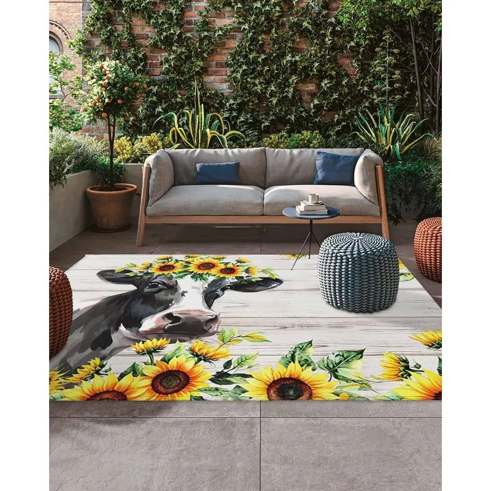 

Уличные коврики для патио — акварельные фермерские коровы, нескользящие впитывающие коврики для террасы, заднего двора, крыльца, декора фермерского дома