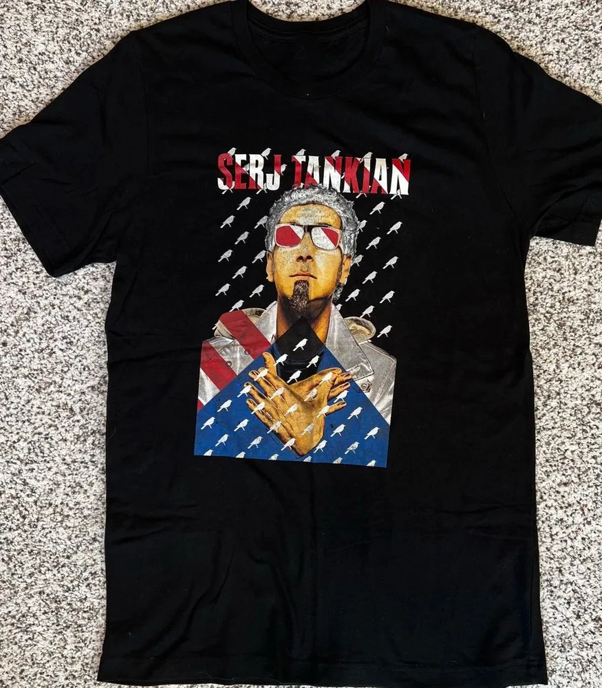 Serj Tankian VTG black T-shirt short sleeve All sizes S to 5Xl 1F479 Anime pattern clothing high quality 100% cotton  sleev