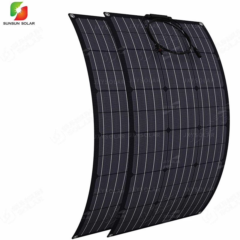 Popular ALL BLACK 80W 18V Monocrystalline Flexible Solar Cells  Panel For Roofs