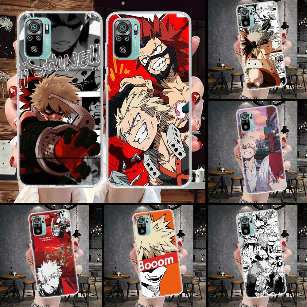 My Hero MHA Bakugou Katsuki Soft Phone Case For Xiaomi Redmi Note 12 12S 13 11 11S 10 10S 11T 11E Pro Plus 9 9S 8 8T 7 Shell Cov