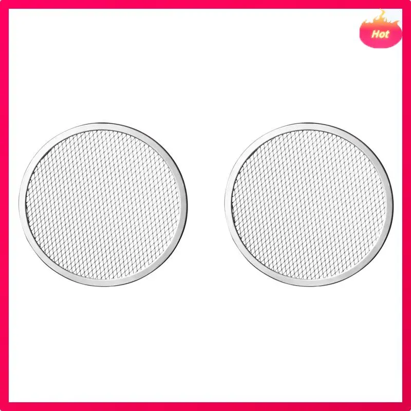 ABYP 2Pcs 10Inch Aluminum Seamless Rim Pizza Baking Screen - Perfect Crisp, Enhanced Airflow