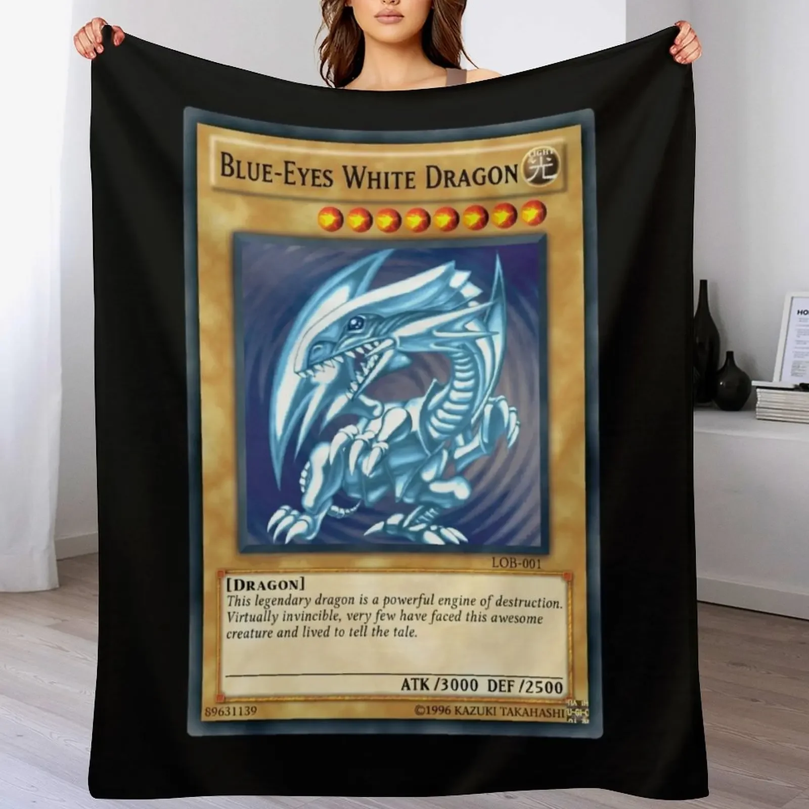 Blue Eyes White Dragon Yu Gí óh Throw Blanket Plaid For Sofa Thin Cute Plaid Luxury Thicken Blankets