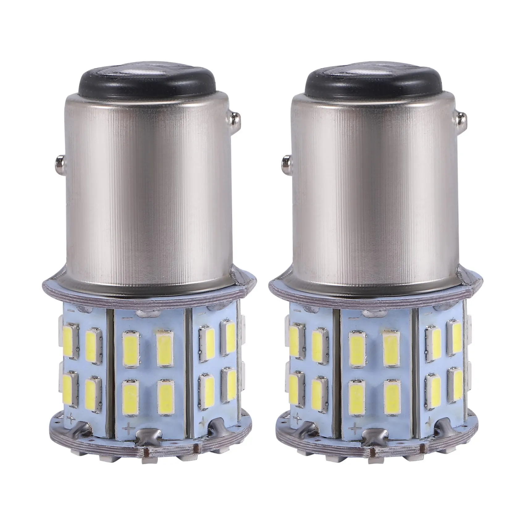 2Pcs 6000K White 1157 50SMD Tail Brake LED Lights Bulb BAY15D 12V image 2