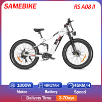 SAMEBIKE RS-A08 Electric Bicycle 1000W Powerful Motor 48V17AH Battery Hydraulic Brake Electric Bike 26*4.0 Inch Fat Tire E-bike