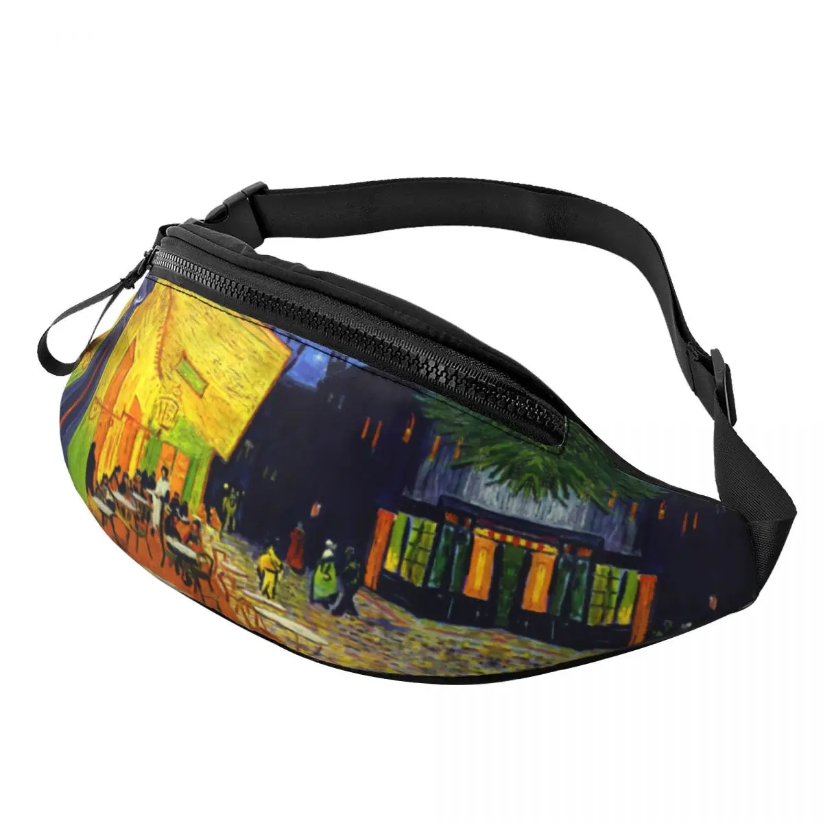 Cool Cafe Terrace at Night Fanny Pack para homens e mulheres, corrida, bolsa de cintura crossbody, bolsa de dinheiro para telefone, pintura Van Gogh