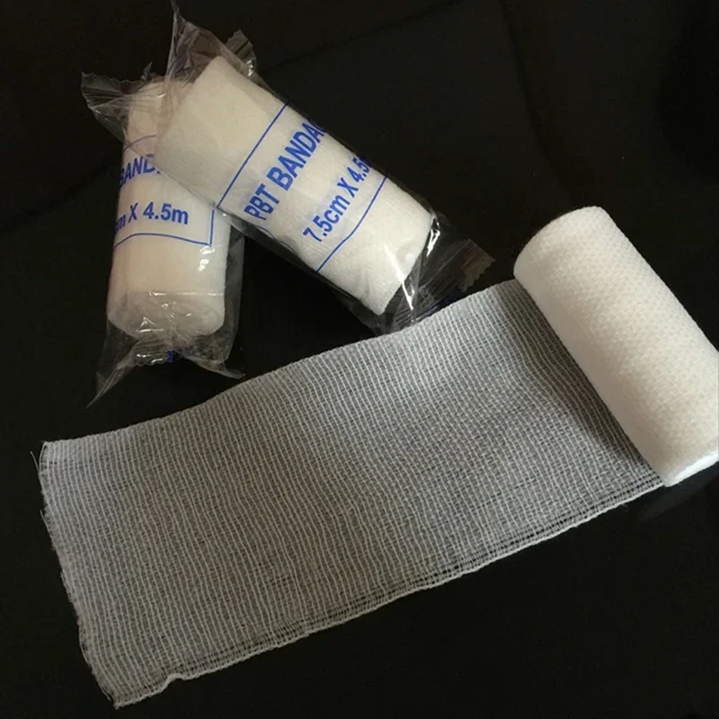 5/10 Roll Cotton PBT Elastic Bandage Wound Dressing Breathable Patch First Aid Gauze Wound Dressing Emergency Care