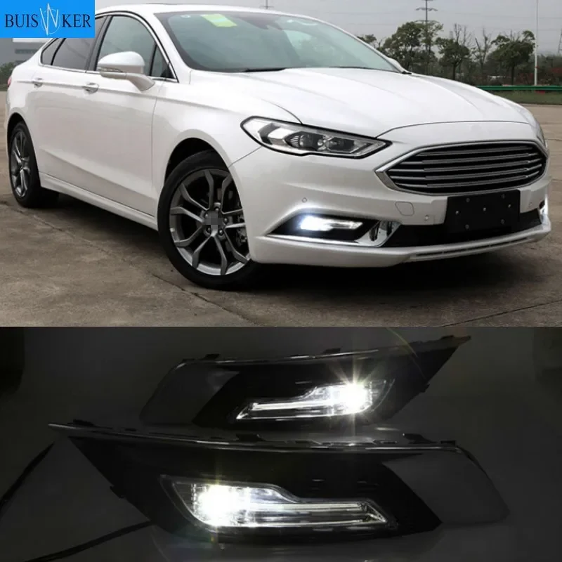 

1set for Ford Fusion Mondeo 2018 LED DRL Fog lamp Daytime Running Light Daylight Waterproof Styling light