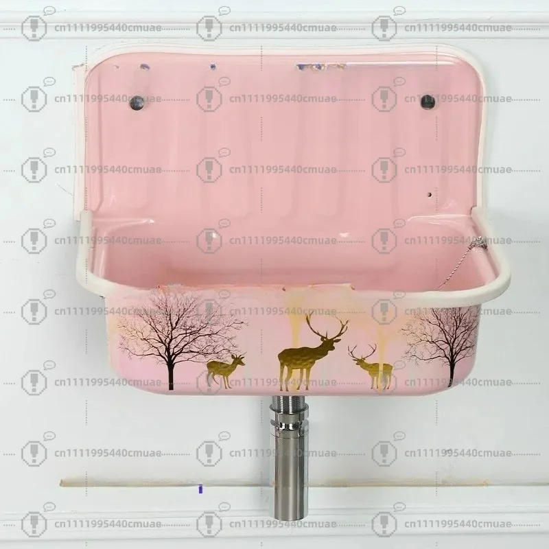 Basin Retro Bronze Plating Nostalgia Hanging Basin Bathroom Sink Model Room Wash Kitchen Balcony