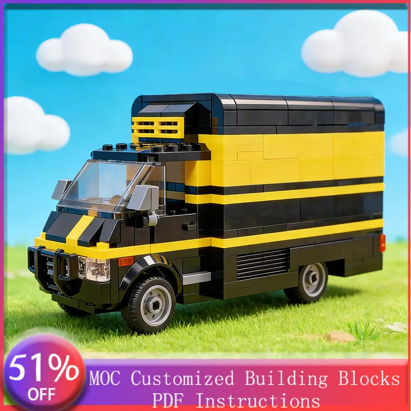 

414 PCS Heavy Vehicle Grilled meat roll vending cart MOC Customize Modular Building Block Kids Brick DIY Boys Holiday Toy Gifts