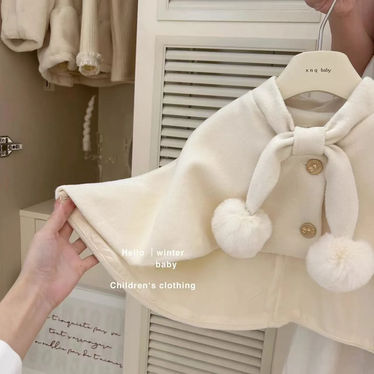 Autumn and Winter Girls' Set 2025 New Children's Woolen Cloak Coat+Tank Top Skirt Thickened Two-piece Set Kids Outfits