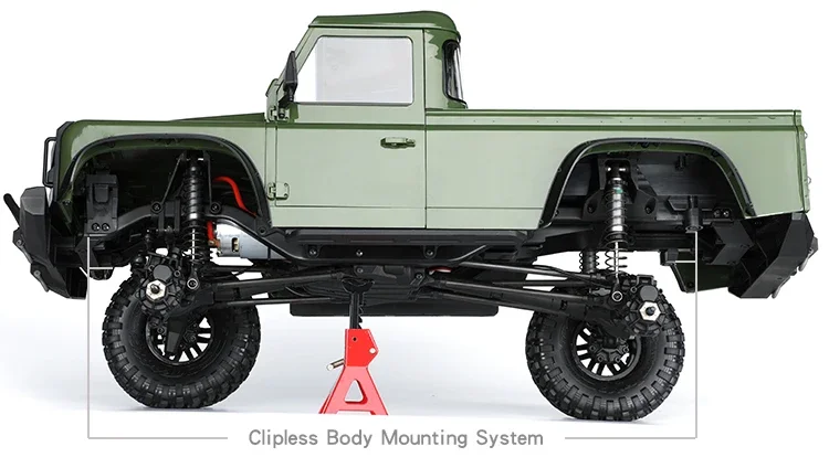 K corpo rigido Cherokee con passo 313 mm Pickup posteriore a metà gabbia per camion cingolato 1/10 RC Axial SCX10 II TRX4  26