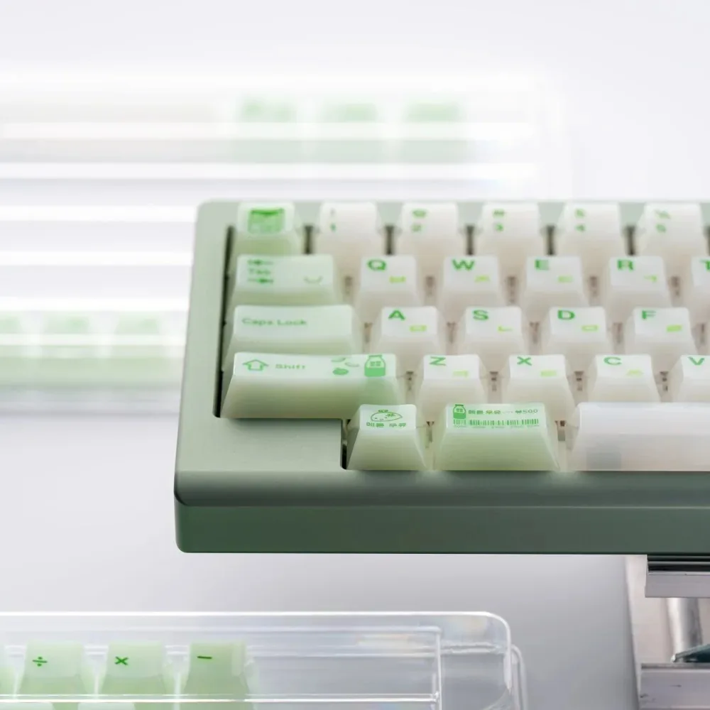SOULCAT Hami Melon Milk Keycaps Glossy Translucent Keycaps Cherry Profile Original Factory Height Custom Keycaps Pc Accessories