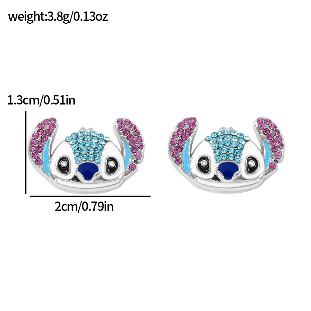 Stylish Lilo & Stitch Rhinestone Studs Sparkling Glam Lightweight & Comfortable Daily Wear Earrings for Women