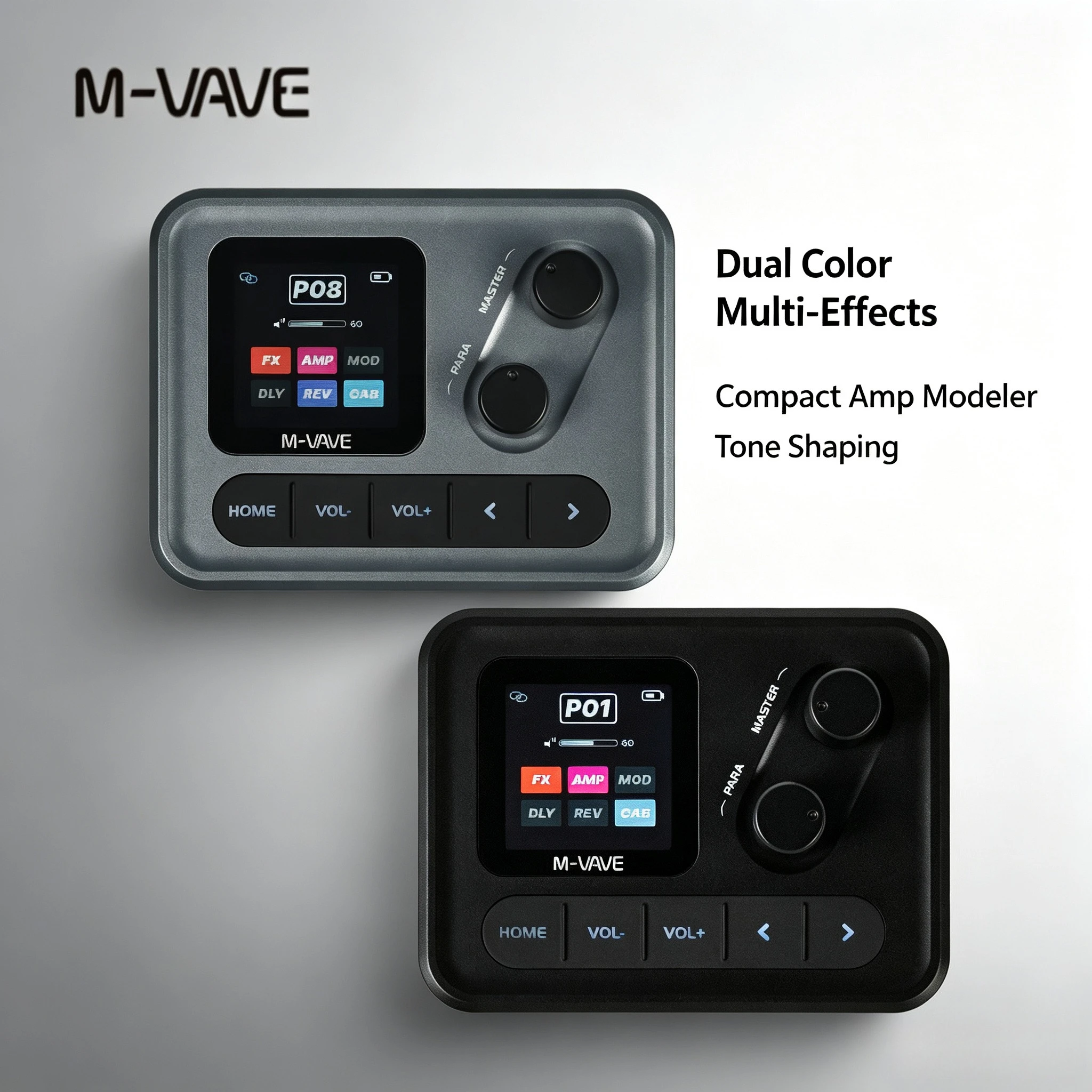 Color Screen Speaker with Simulated Multi-Effects: M-VAVE POCKET AMP Mini Electric Guitar Multi-Effects Processor, Portable Tone Shaping Processor