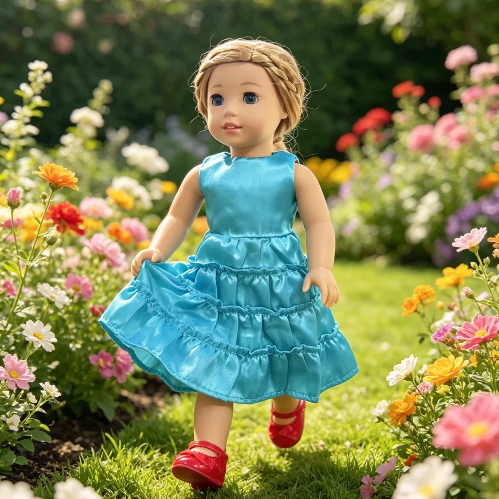 18 Inch Doll Retro Dress Doll Fashion Retro Two-Piece Dress Set, Suitable for Clothing Doll Accessories for 18 Inch Dolls