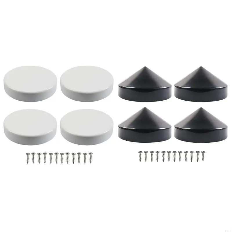 

2025 New Set Of 4 Black Polypropylene Post Canopies 9Inch Quadrilateral For Pier Post Security