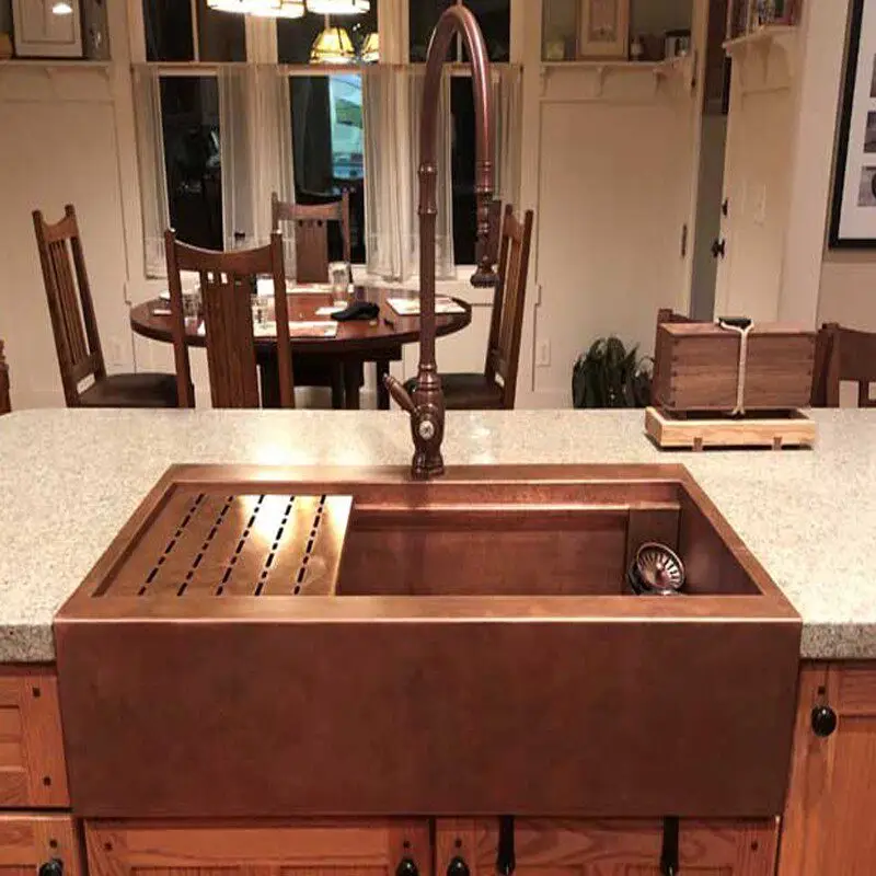 Vegetable Wash Basin Single Slot Undercounter Basin Copper Retro Wash Basin French Gold Stainless Steel Wash Pool