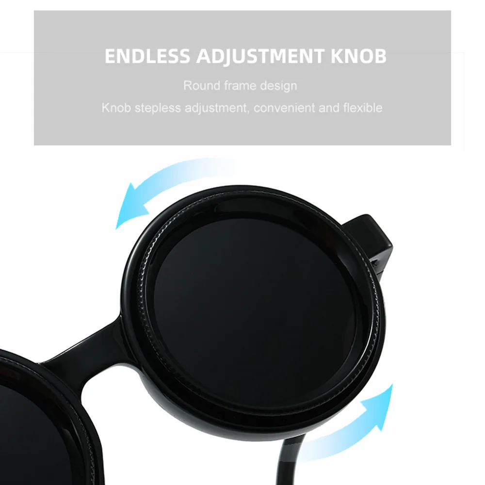 Vintage Round Steampunk Polarized Sunglasses For Men Male Women New Outdoor Sport Goggle ND Level Adjustable Dimming Sun Glasses