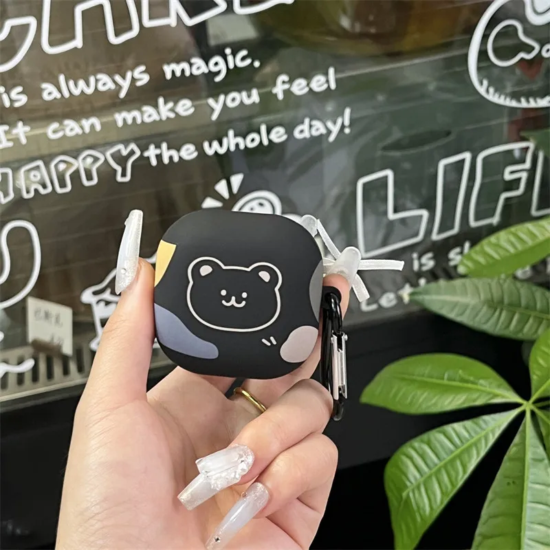 Capa protetora de silicone macio para Samsung Galaxy Buds FE, Urso bonito dos desenhos animados, Buds2 Pro, Buds 2