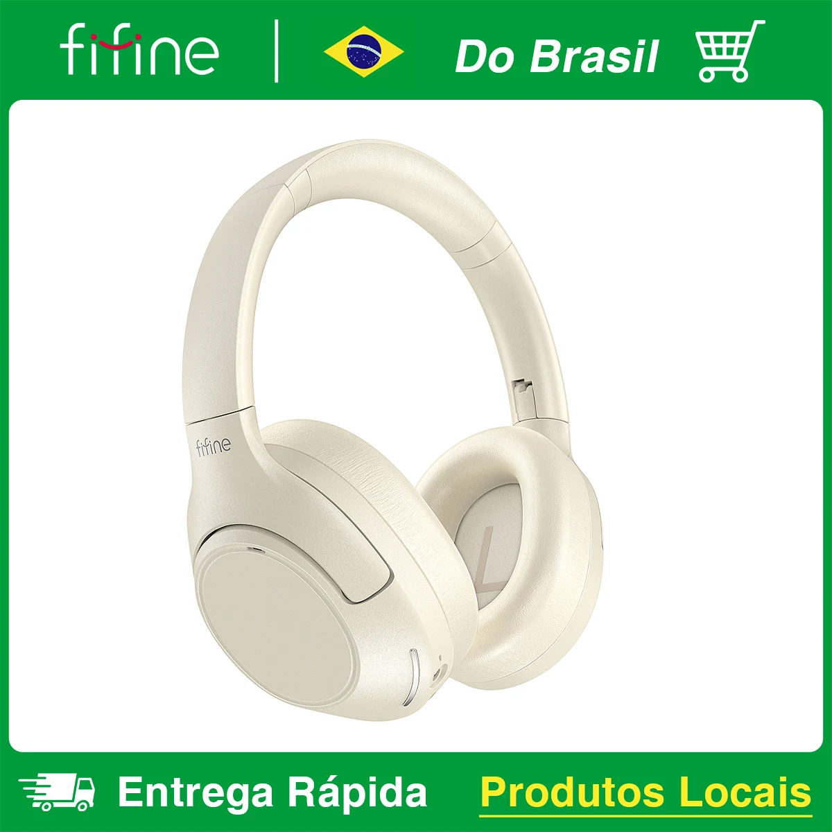Fones de ouvido sem fio Bluetooth FIFINE para telefone/almofada, fone de ouvido sobre a orelha com cancelamento de ruído ativo para música/jogo, portátil, 65H-X3