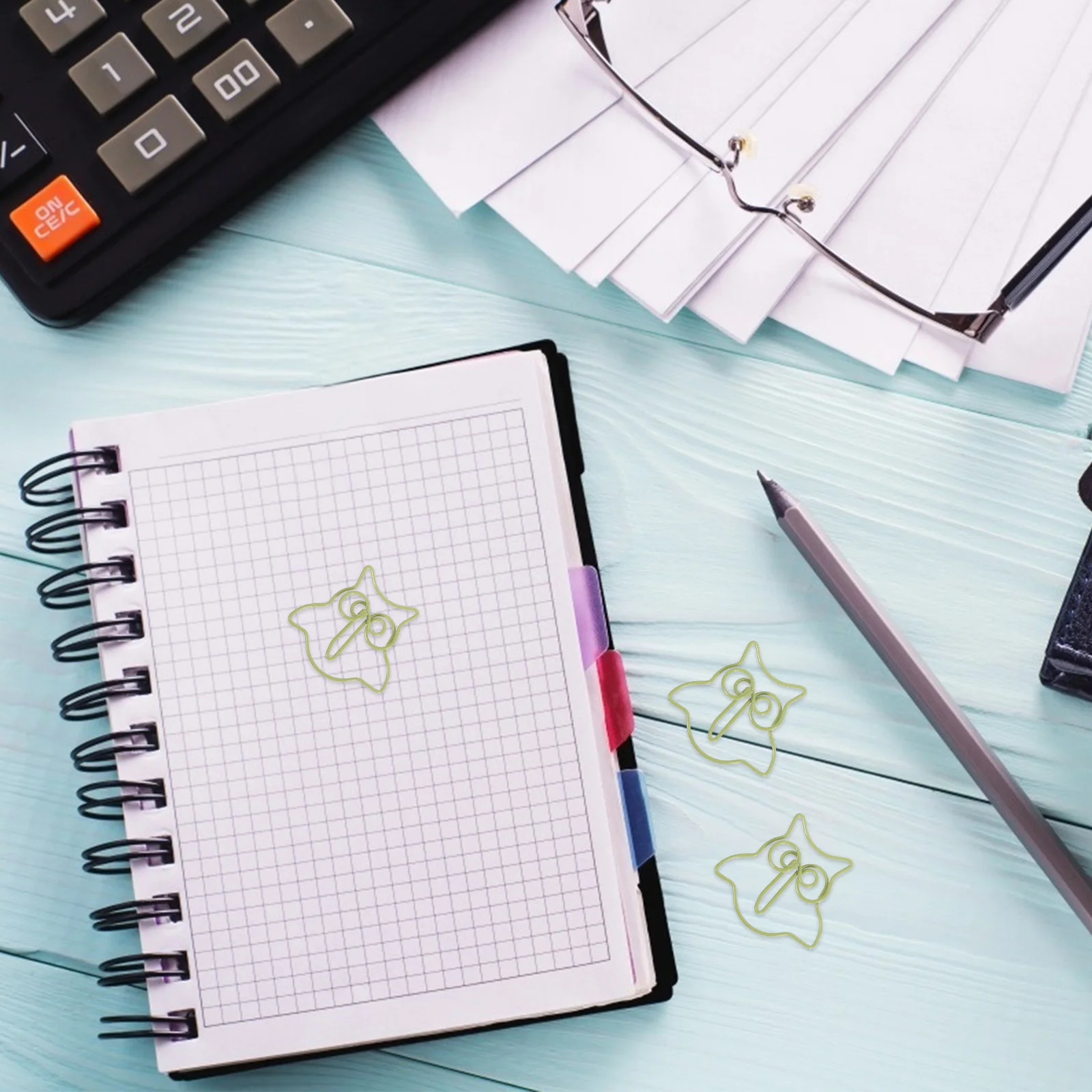 50 قطعة من مشابك الورق على شكل بومة كرتونية، مشابك ورق لطيفة وظيفية لقطع الملاحظات وملفات المذكرات واللوازم المكتبية المزخرفة #5