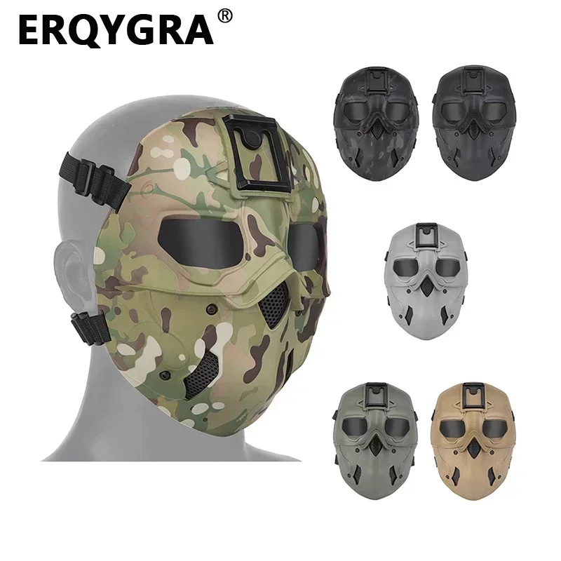 ERQYGRA Tactical Wild Halloween Full Face Mask Paintball Accessories Shooting Protective Hunting Gear Outdoor Sports Equipment