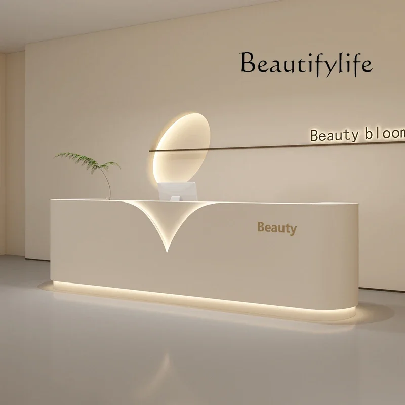 BJ Warm Color Style Beauty Shop Bar Table Simple Clothing Shop Paint Checkout Page Fashion Front Desk Office Decoration