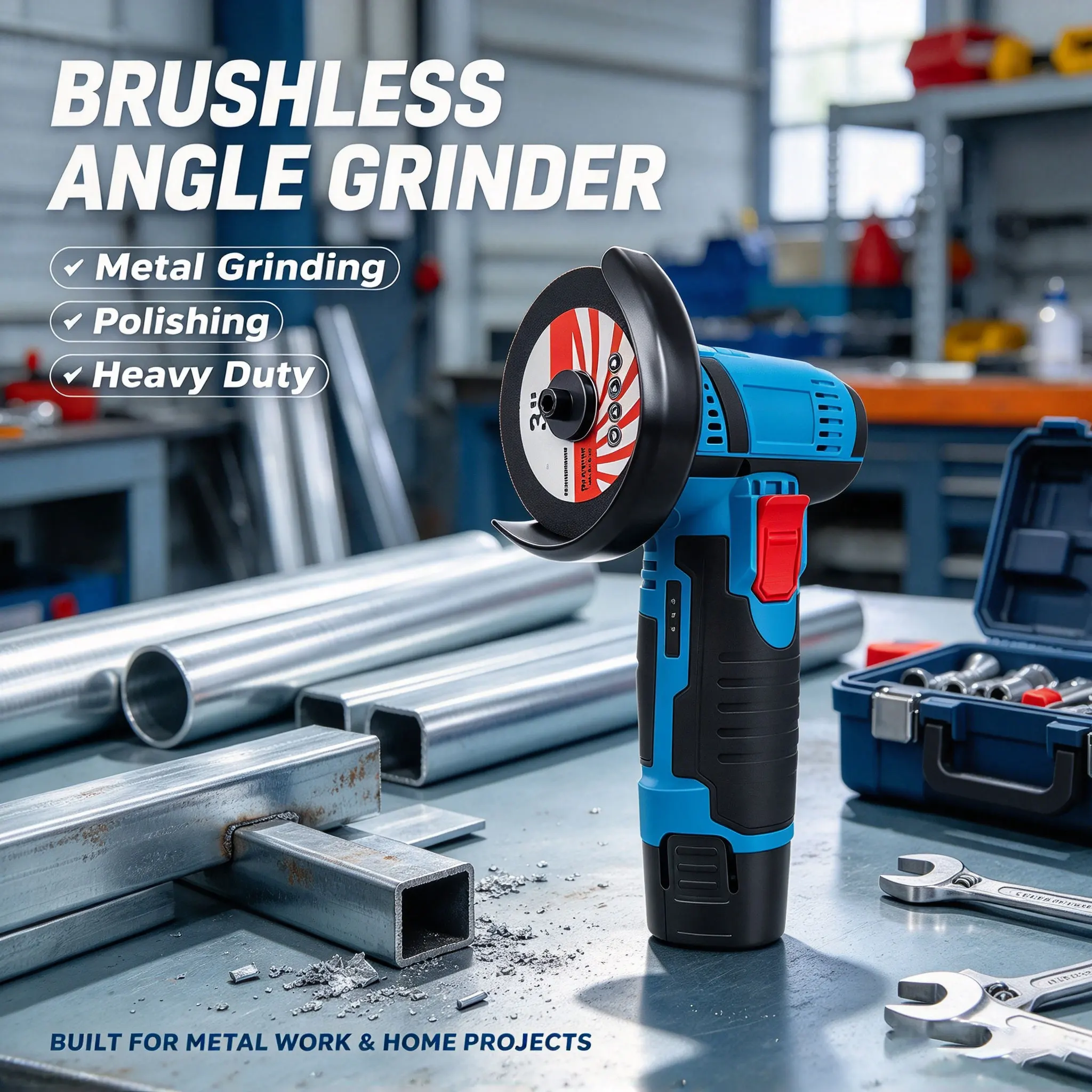 12V Cordless Electric Angle Grinder Mini Polishing Grinding Machine with Cutting Tool for Tile Metal Stone Projects Durable Port