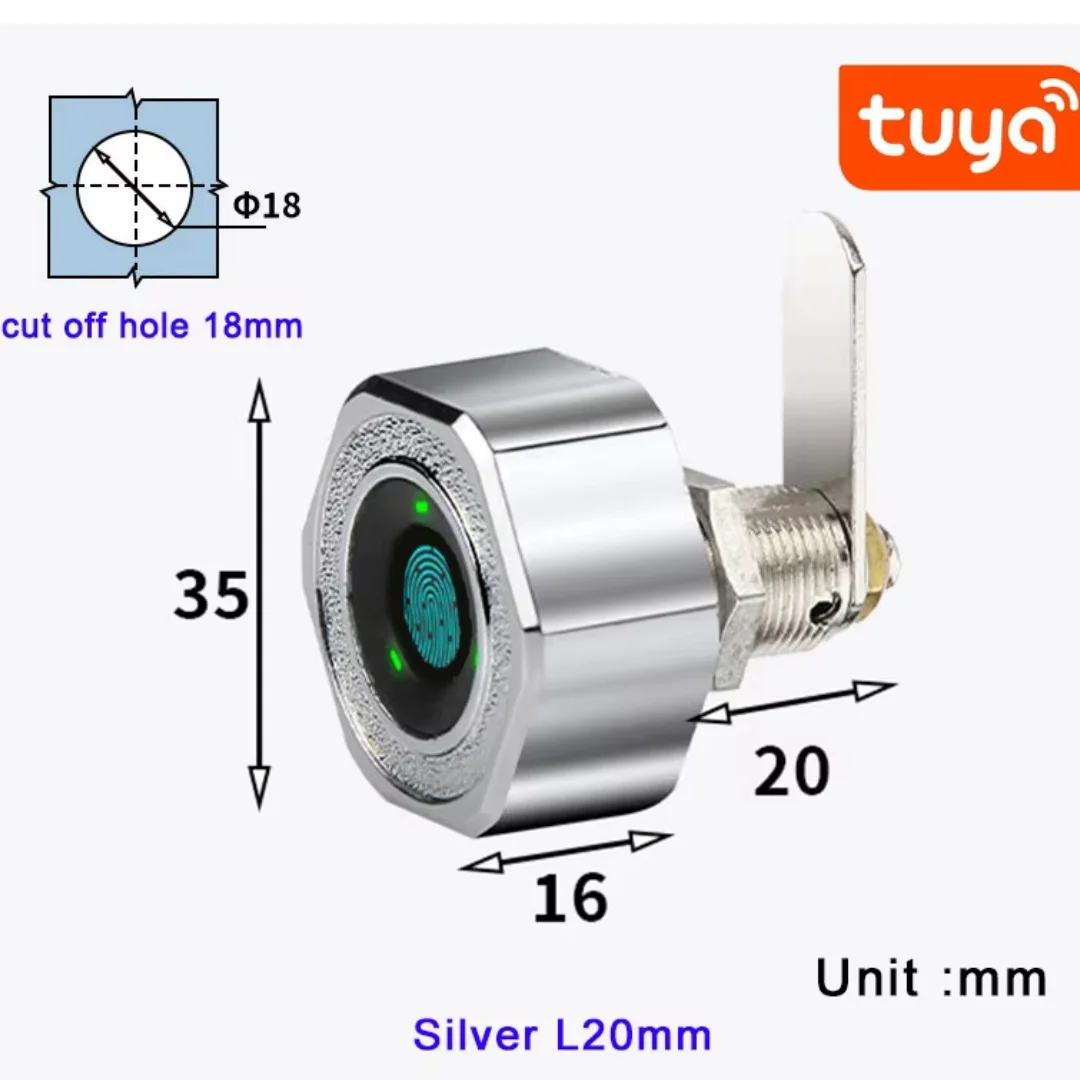 Drawer Tuya SmartLife APP Remote Control Smart Fingerprint Cabinet Drawer Strongbox Mailbox Electric Lock