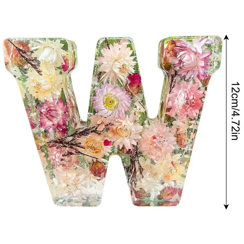 تضيء الحروف الأزهار رسالة ضوء الليل الراتنج المجففة زهرة مصباح مع توهج لينة لمكتب الحضانة عيد ميلاد الزفاف عيد ميلاد #6