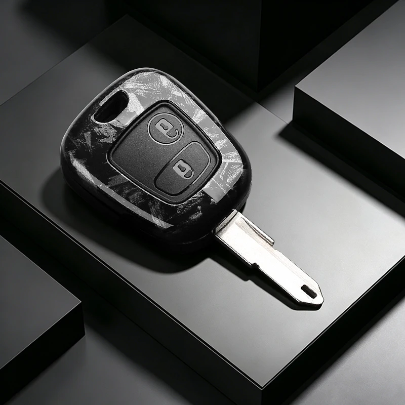 For Peugeot 106 107 206 207 306 307 406 407 For Citroen C1 C4 ABS Car Remote Key Case Cover Shell Keychain Accessories