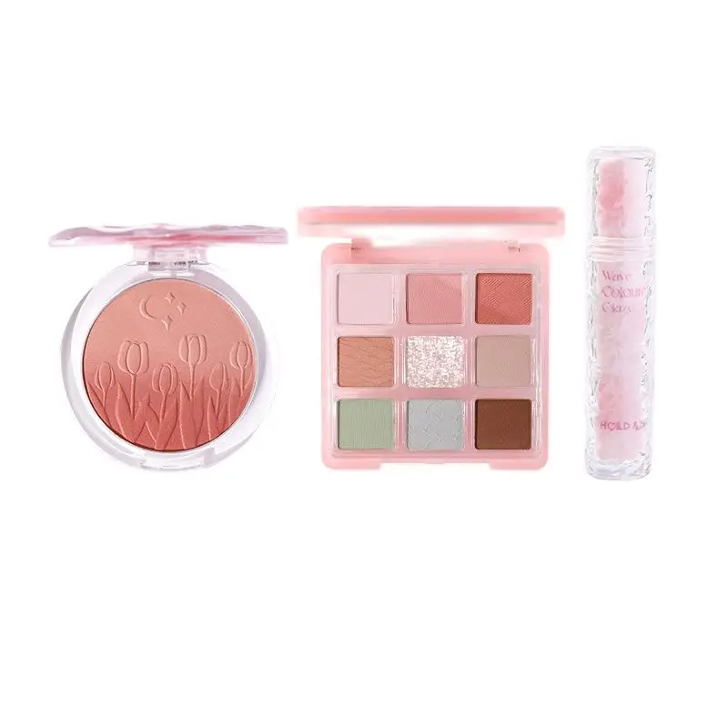 HOLD LIVE Ombretto Blush Lip Glaze Set Confezione regalo Kit trucco tavolozza ombretto verde blu opaco