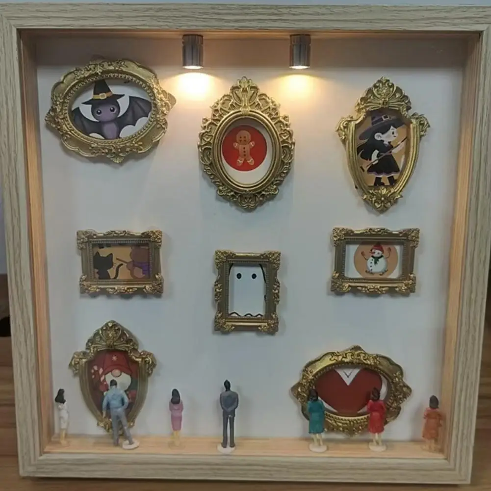 Shadow Box Frame Kit Interchangeable Shadow Box Diy Mini Museum Silhouette Box Kit with Light Custom Photo for Anniversary