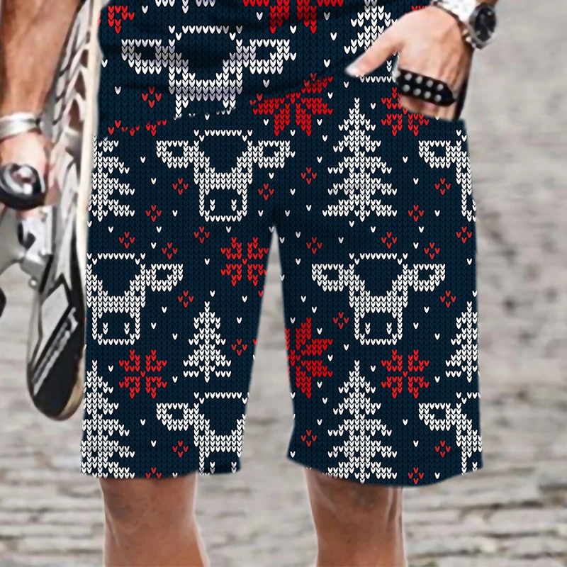 Padrão de natal masculino/feminino verão shorts legal solto homem natação secagem rápida confortável maiô harajuku moda praia