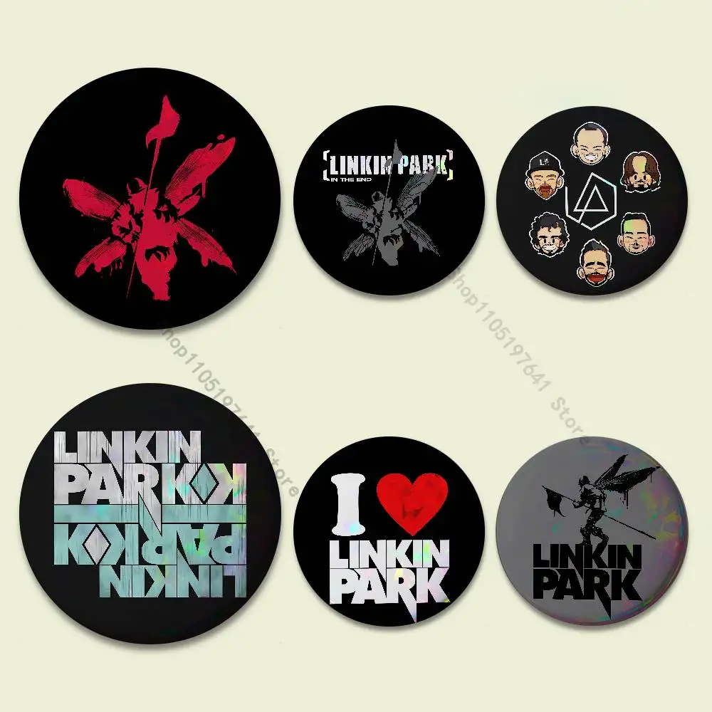 

Singer Band L-Linkin P-Park Badge on Backpack Clothes decoration Tinplate Round Brooch Funny Custom Gifts for Friend