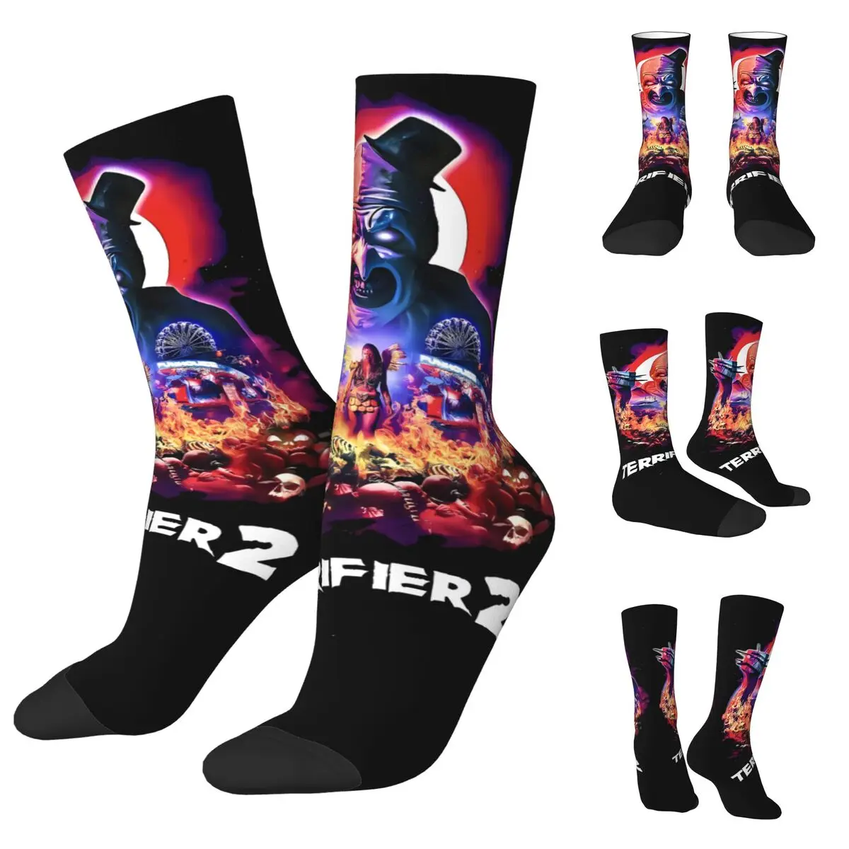 3D printing cosy Unisex Socks,Outdoor Terrifier Horror Movie Halloween Interesting Four Seasons Sock