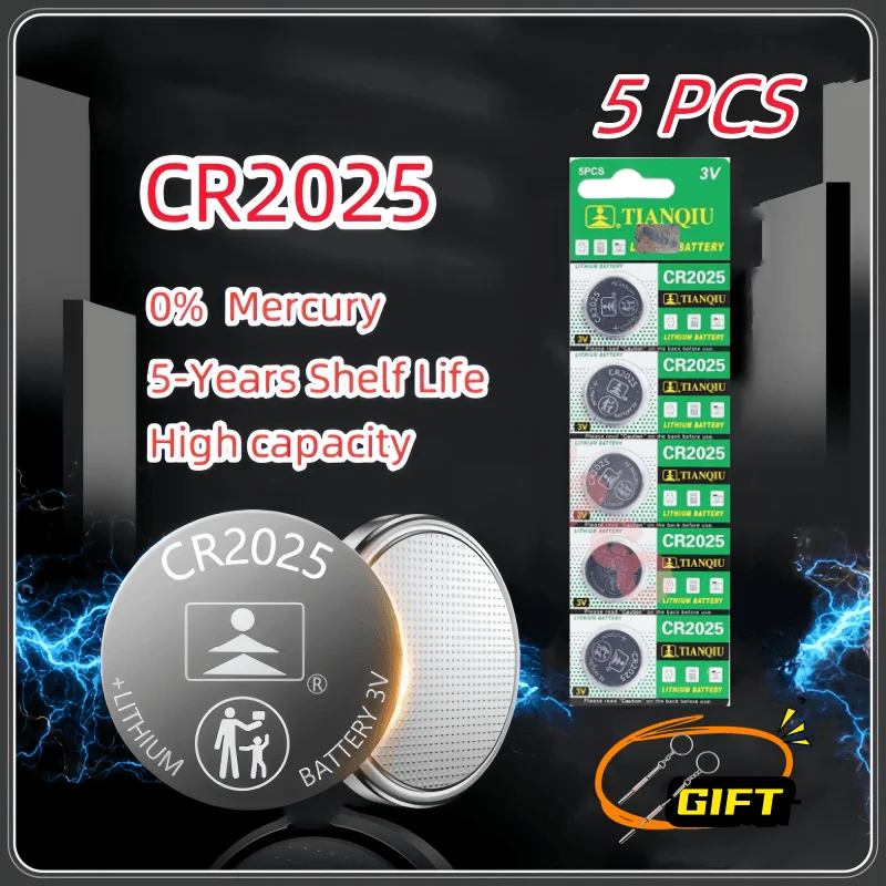 

Button Batteries TQ CR2025 2025 DL2025 BR2025 LM2025 160mAh Lithium Coin Cells Batteries For Watch Remote Control Calculator