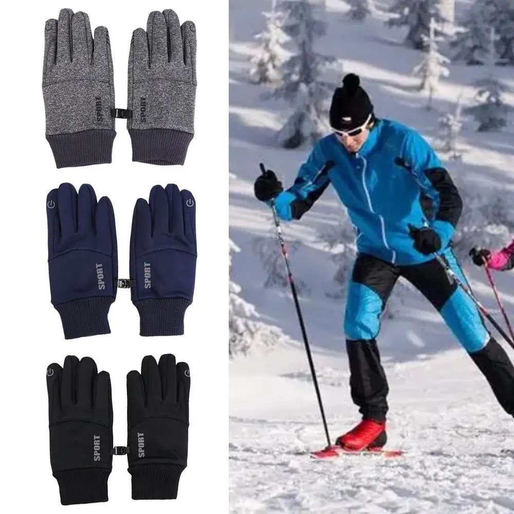 

Autumn and Winter Touchscreen Gloves Waterproof Anti-Slip Commuting Gloves Black/Gray/Blue Windproof Cycling Snow Ski Gloves