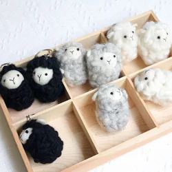 Cute Wool Felt Lamb Keychain Sheep Doll Decoration Clothing Accessories Bag Hang Personalised Pendant Women Bag  Animals Gift