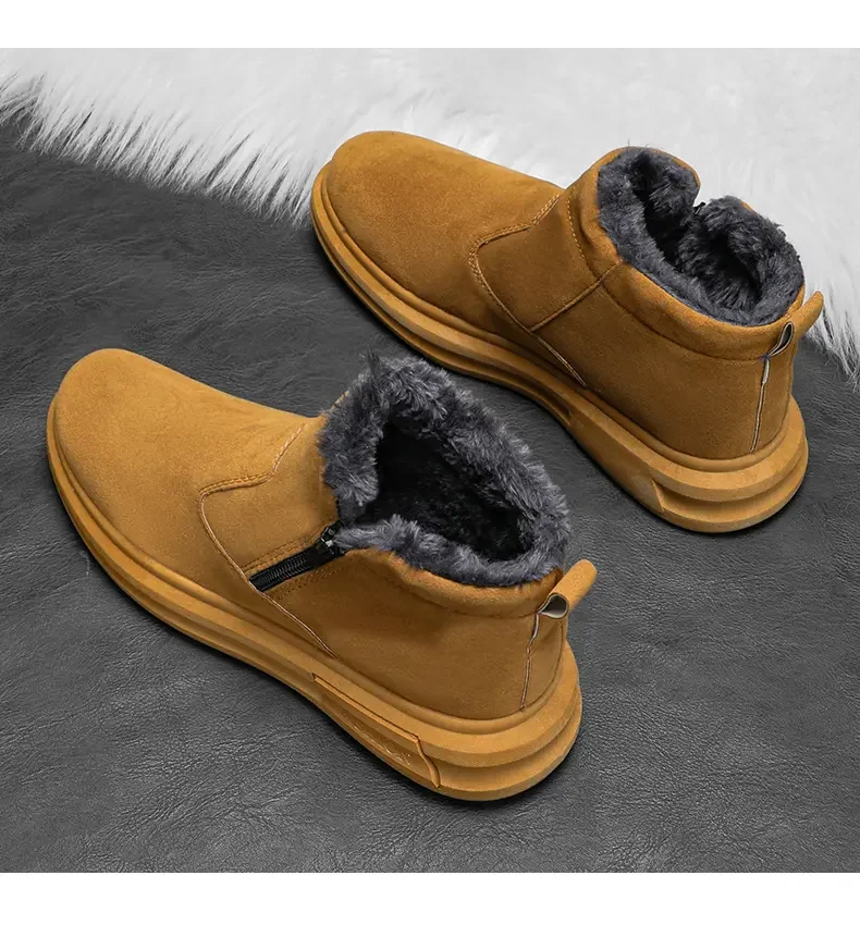 Модные мужские зимние ботинки 2024, зимние ботинки из натуральной кожи, нескользящая непромокаемая зимняя обувь, мужские ботинки, бионические ботинки