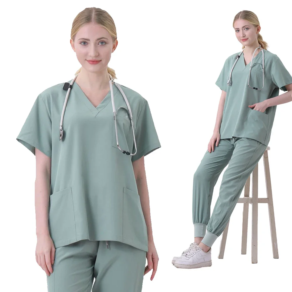 Ternos de esfoliação médica hospitalar para homens e mulheres, Conjunto de esfoliação uniforme, Roupas de beleza, Acessórios de enfermagem, Novo, 2024