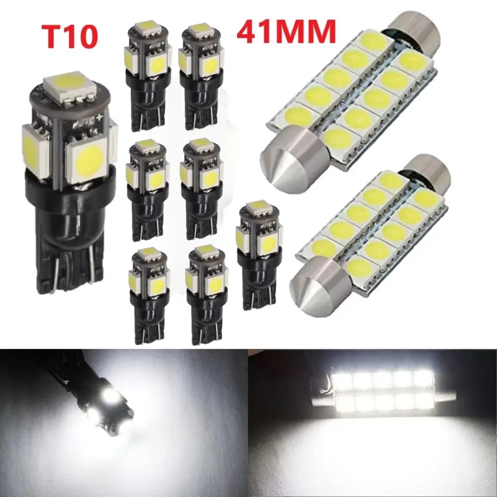 2pcs C5W LED Canbus Festoon 41 42 44mm,10pcs T10 LED Bulb for Car Bulb Interior Reading Light License Plate Lamp White.