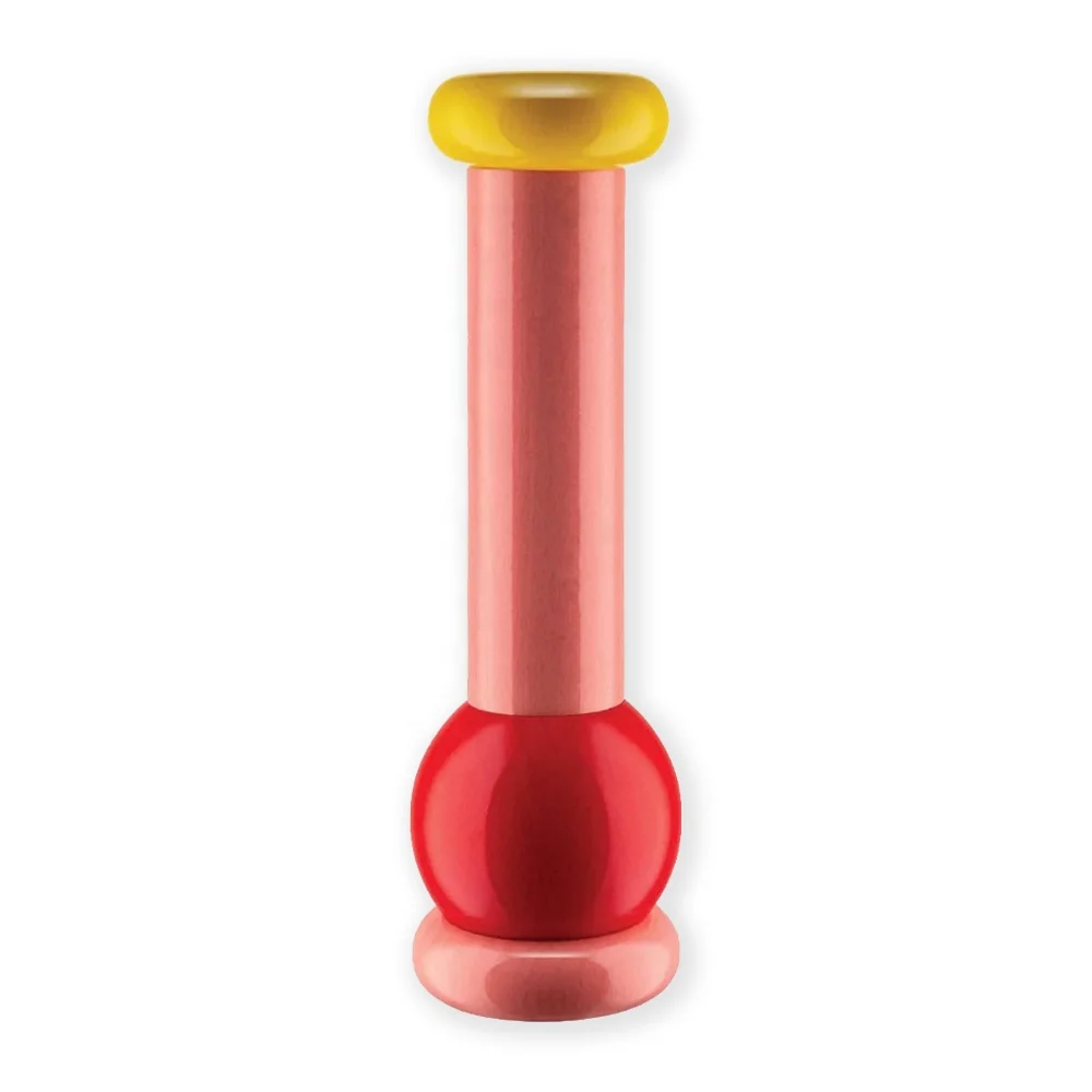 Single Color Layered Wooden Pepper Mill Manual Adjustable Spice Grinder Eco-Friendly Hand Wash Only Smooth Finish Kitchen Tool