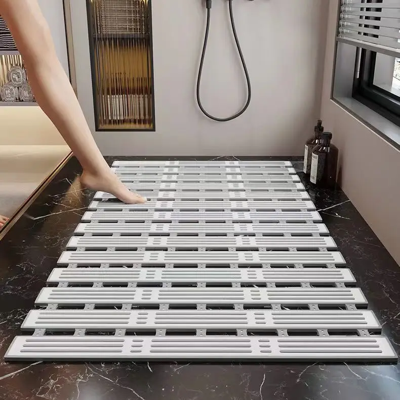 Non Slip Bath Mat Quick Drain Shower Floor Mat Bathtub Mat Home Bathroom Anti Slip Rug Quick Dry Mat Comfortable Foot Feeling