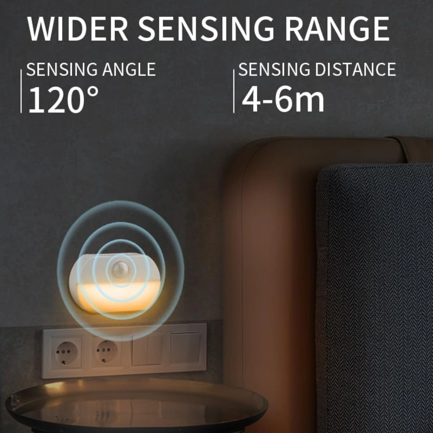 Conjunto conveniente e elegante de 6 luzes noturnas LED com sensor de movimento sem fio para máxima segurança e conveniência - Stick-Qualquer prático