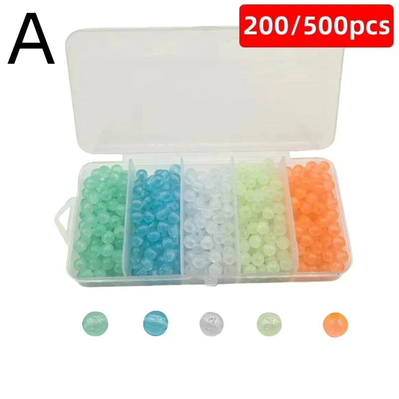 200/500pcs round color luminous beads, anti-collision beads, fishing accessories