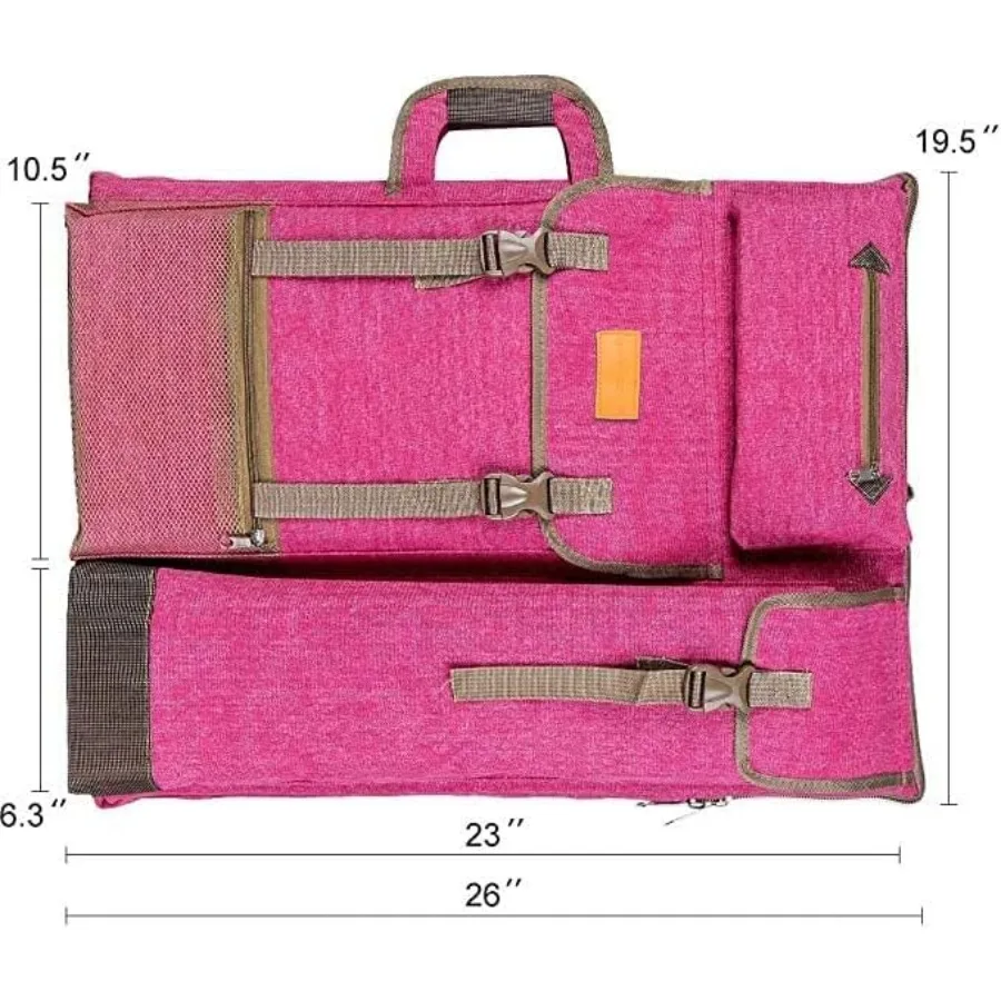 Zaino grande con custodia per portafoglio artistico in tela da 26 x 19,5 per artisti, soluzione di archiviazione durevole con comode spalline ideali