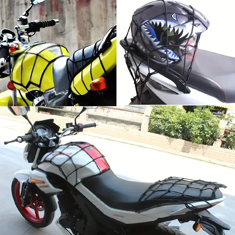 Motorcycle Cargo Net Holder Fixing Cord Outdoor Ridding Cycling Luggage Mesh Nets Organizer Accessory Holding Rope