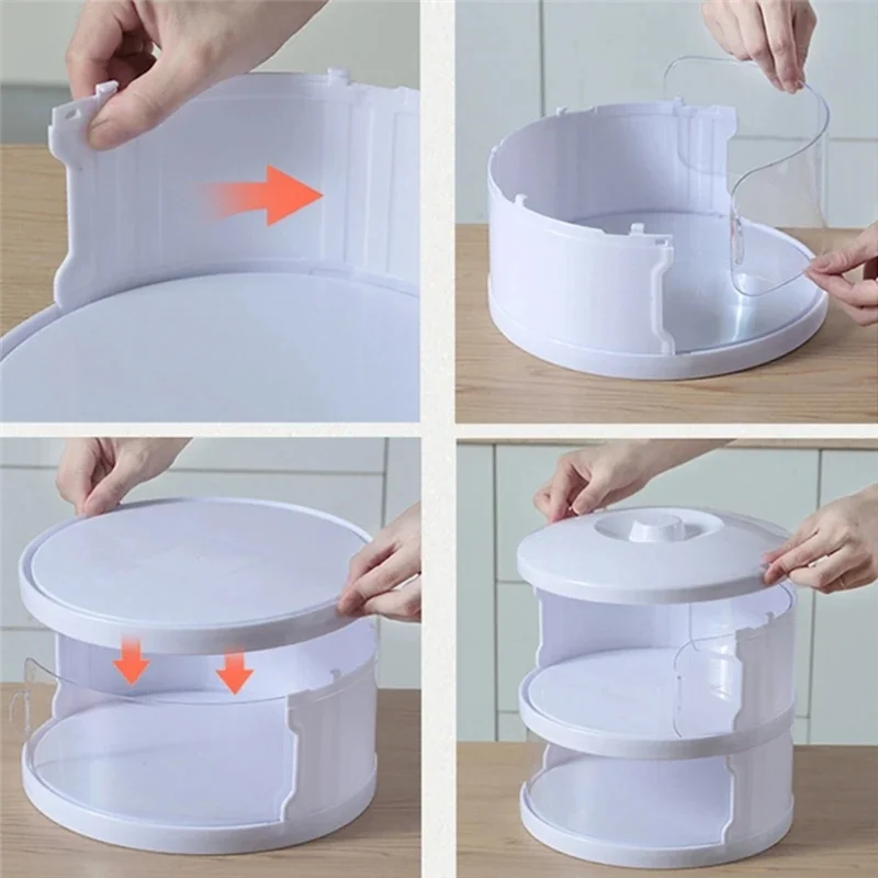 

Food Heat Shield, Transparent Stackable Dustproof, Leftovers Food Storage Container Kitchen Organizationabkw